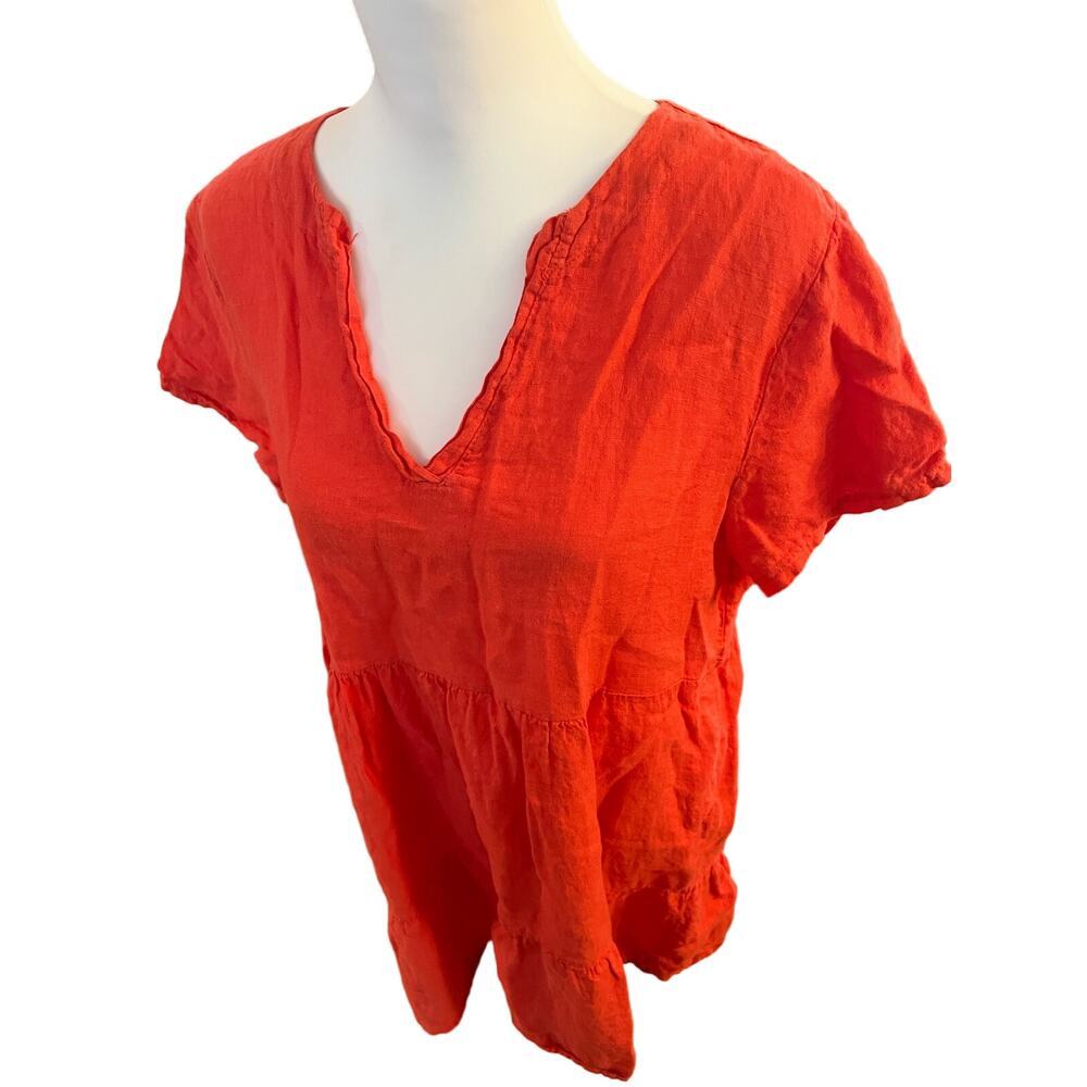 FRANCESCA BETTINI babydoll 100% LINEN DRESS SIZE LARGE - Picture 6 of 9